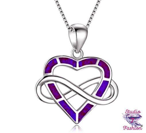 Purple Heart Infinity Necklace