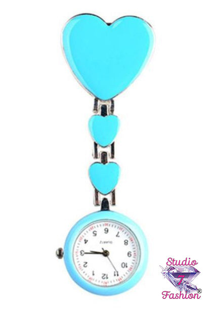 Triple Heart Blue Fob Watch