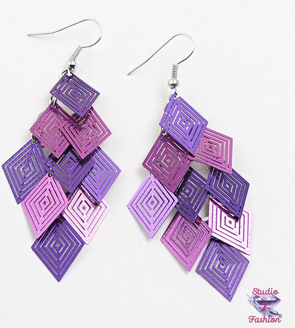 Deco Diamond Purple Hues Earrings