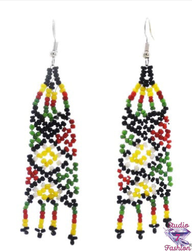 Multicolor Macramé Bead Earrings Style 1