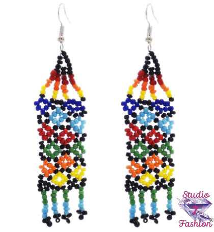 Multicolor Macramé Bead Earrings Style 2