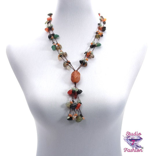 Double Strand Stone Necklace