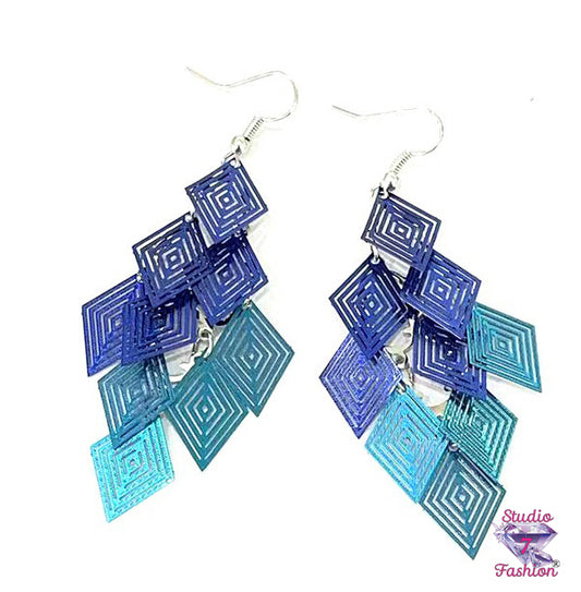 Deco Diamond Blue Hues Earrings