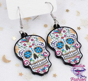 Dia De Los Muertos Skull Earrings