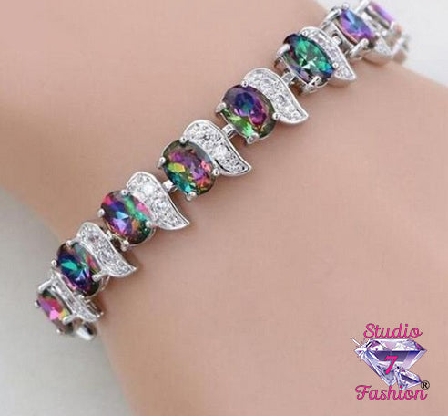 Fabulous Iridescent Rhinestone Bracelet