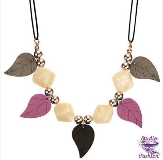 Wonderful Autumn Leaf & Ivory Necklace