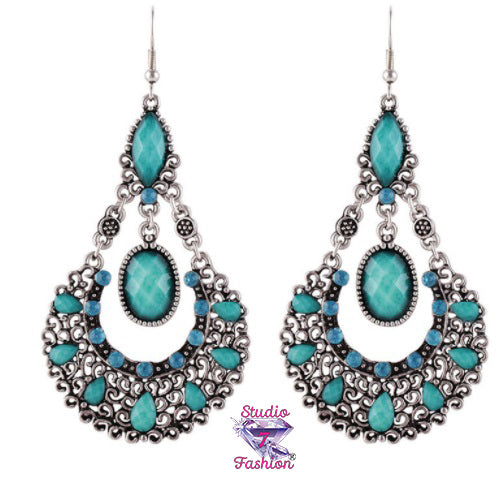 Unique Turquoise Teardrop Earrings