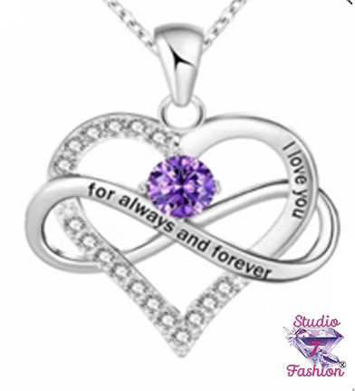 Always and Forever Amethyst Heart Necklace