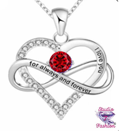 Always and Forever Ruby Heart Necklace