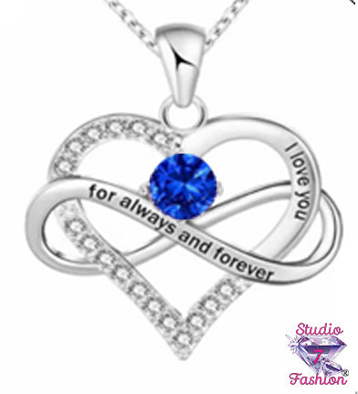 Always and Forever Sapphire Heart Necklace