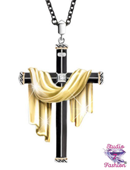 Draped Bold Cross Necklace