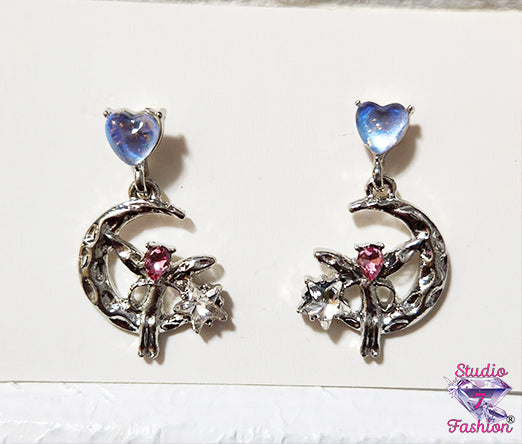 Fairy Crescent Moon Earrings