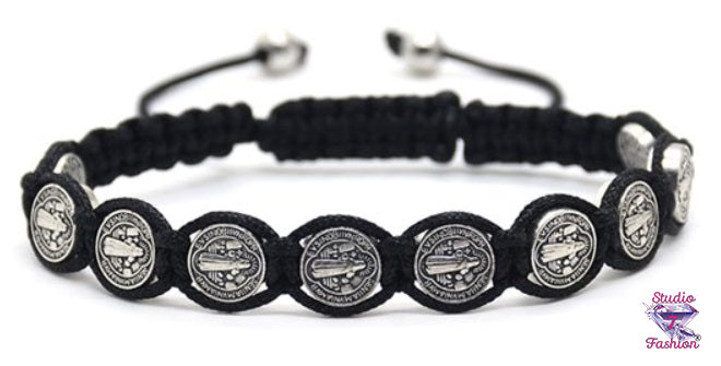 Macrame Black Coin Bracelet