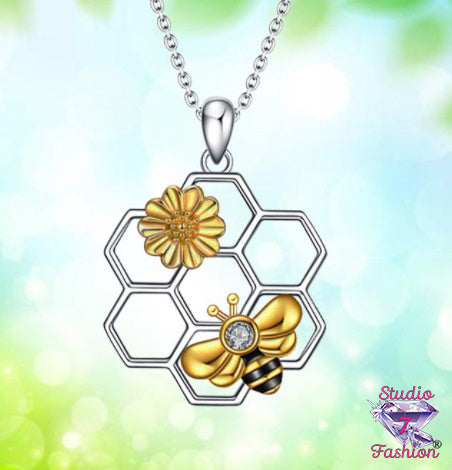 Honeybee and Flower Necklace