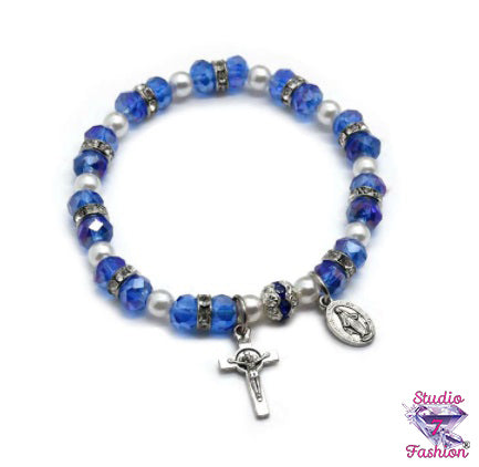 Metallic Blue Faith Bracelet