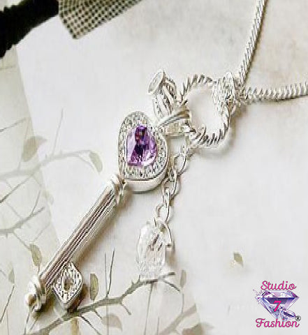 Amethyst Key Necklace