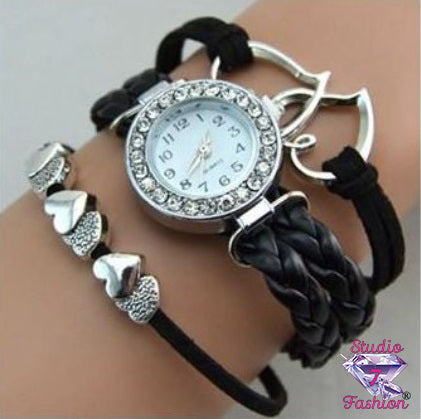 Ebony Hearts Multilayer Watch