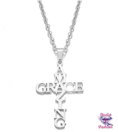 Amazing Grace Cross Necklace