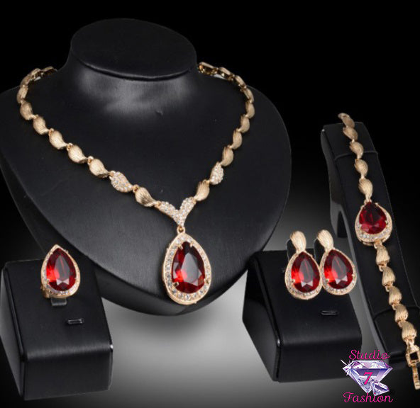 Teardrop Ruby 4-pc Set