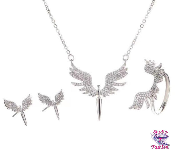 Angel 3-pc Set Necklace Earrings Ring