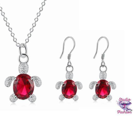 Ruby Rhinestone Turtle Family Set