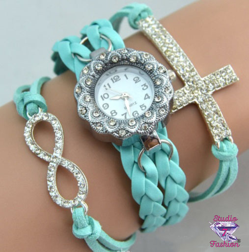 Infinity Cross Rhinestone Watch