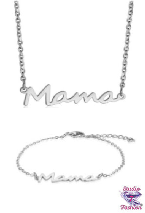 Mama Necklace and Bracelet Set