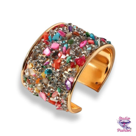 Fabulous Multicolor Rhinestone Full Cuff Bracelet