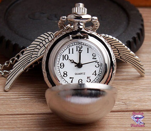 Time Flies Pocket Watch