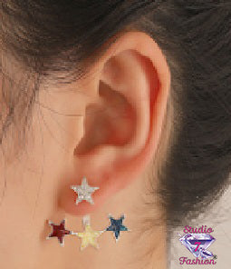 Red White Blue Stars Earrings