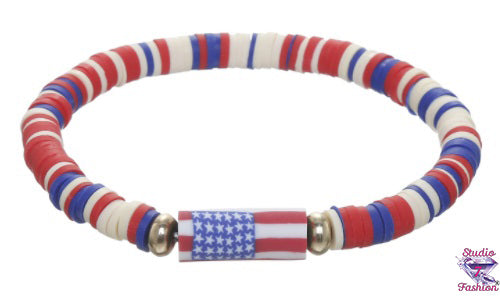 Flag Red White Blue Bracelet