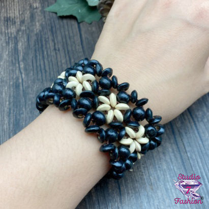 Ebony Floral Stretch Bracelet