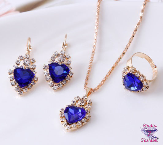 Sapphire Hearts 3-pc Set