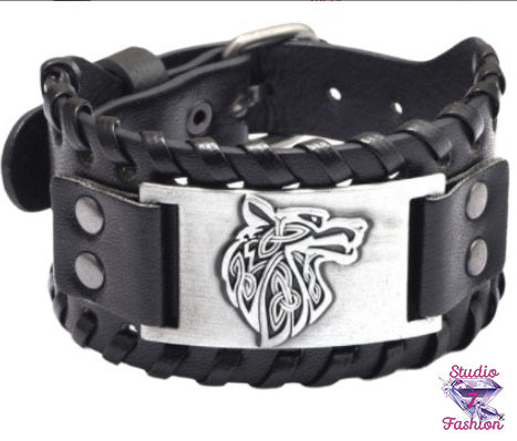 Wolf Leatherette Bracelet