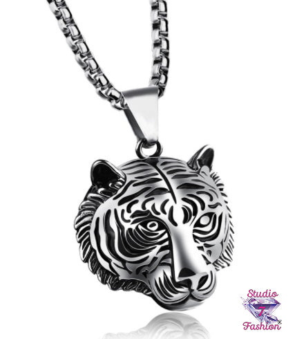 Bold Tiger Face Necklace