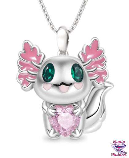 Silver Axolotl Necklace