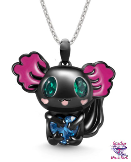 Ebony Axolotl Necklace