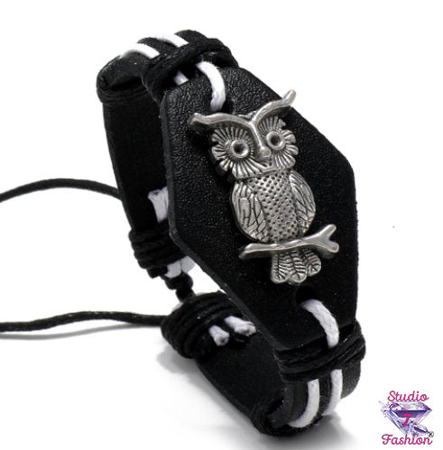 Owl Leatherette Bracelet