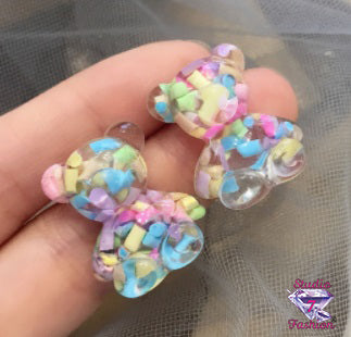 Pastel Multicolor Teddy Bear Earrings