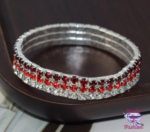 Ruby Red Crystal Rhinestone Bracelet