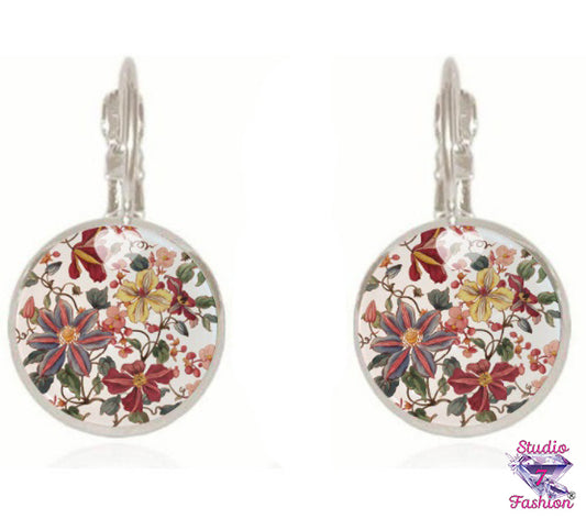 Floral Cabochon Earrings