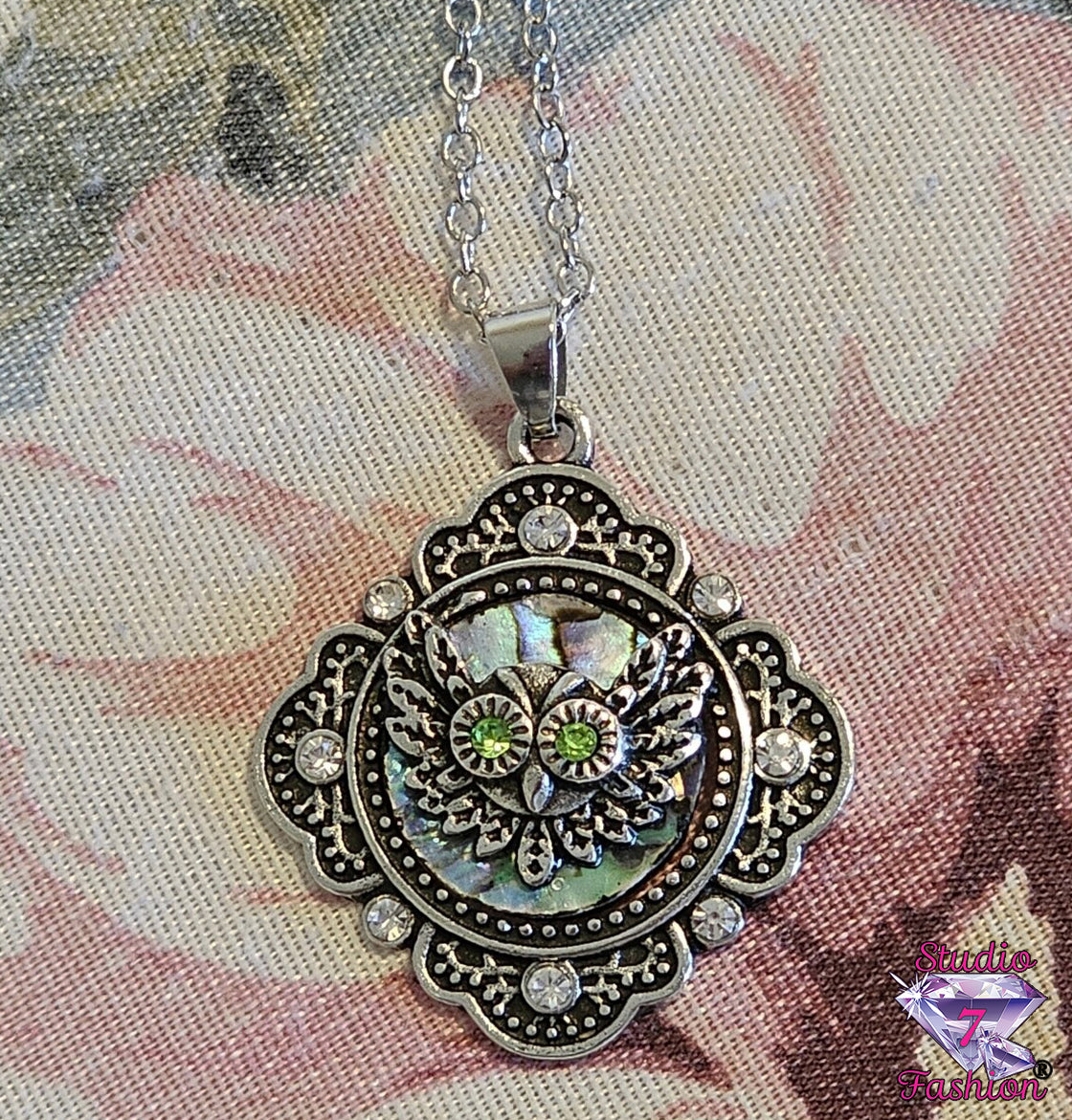 Abalone Owl Necklace