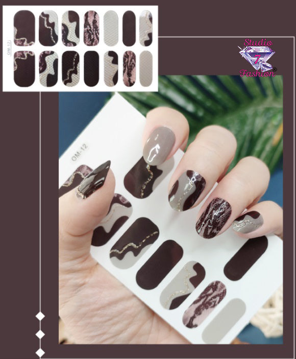 Abstract Cow Print Nail Art