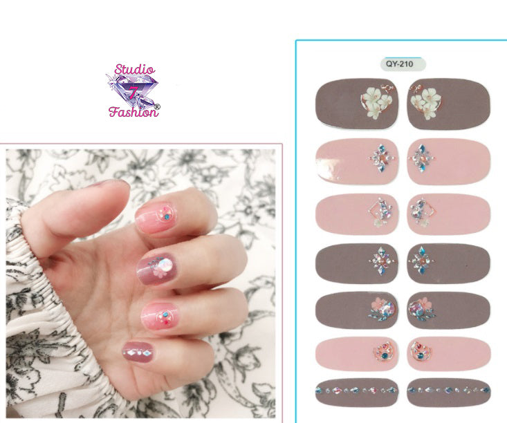 Neutral Florals Nail Art