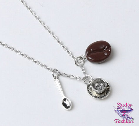 Coffee Time Charm Necklace