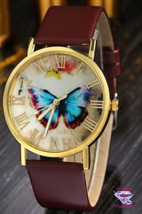 Burgundy Butterfly Watch