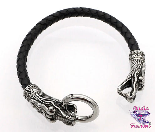 Double Dragon Braided Bracelet