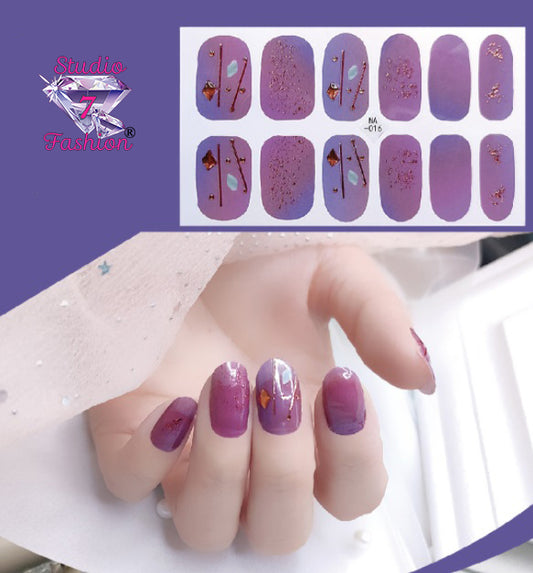 Abstract Purple Adornment Nail Art