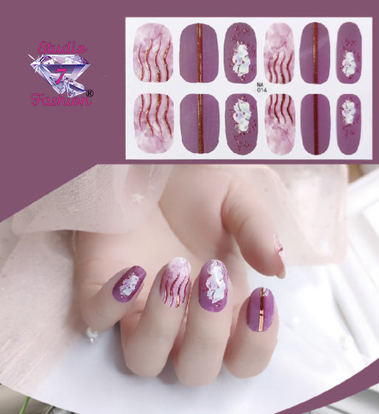 Waves of Purple Nail Art