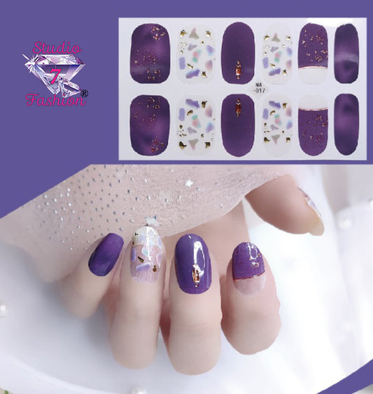 Purple Speckles Nail Art